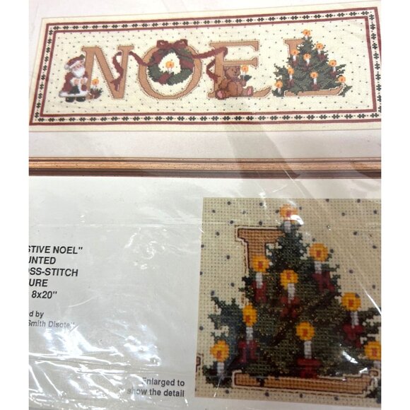 Bucilla Festive Noel Counted Cross-Stitch Kit Embroidery Christmas Picture 8x20 - Picture 1 of 5
